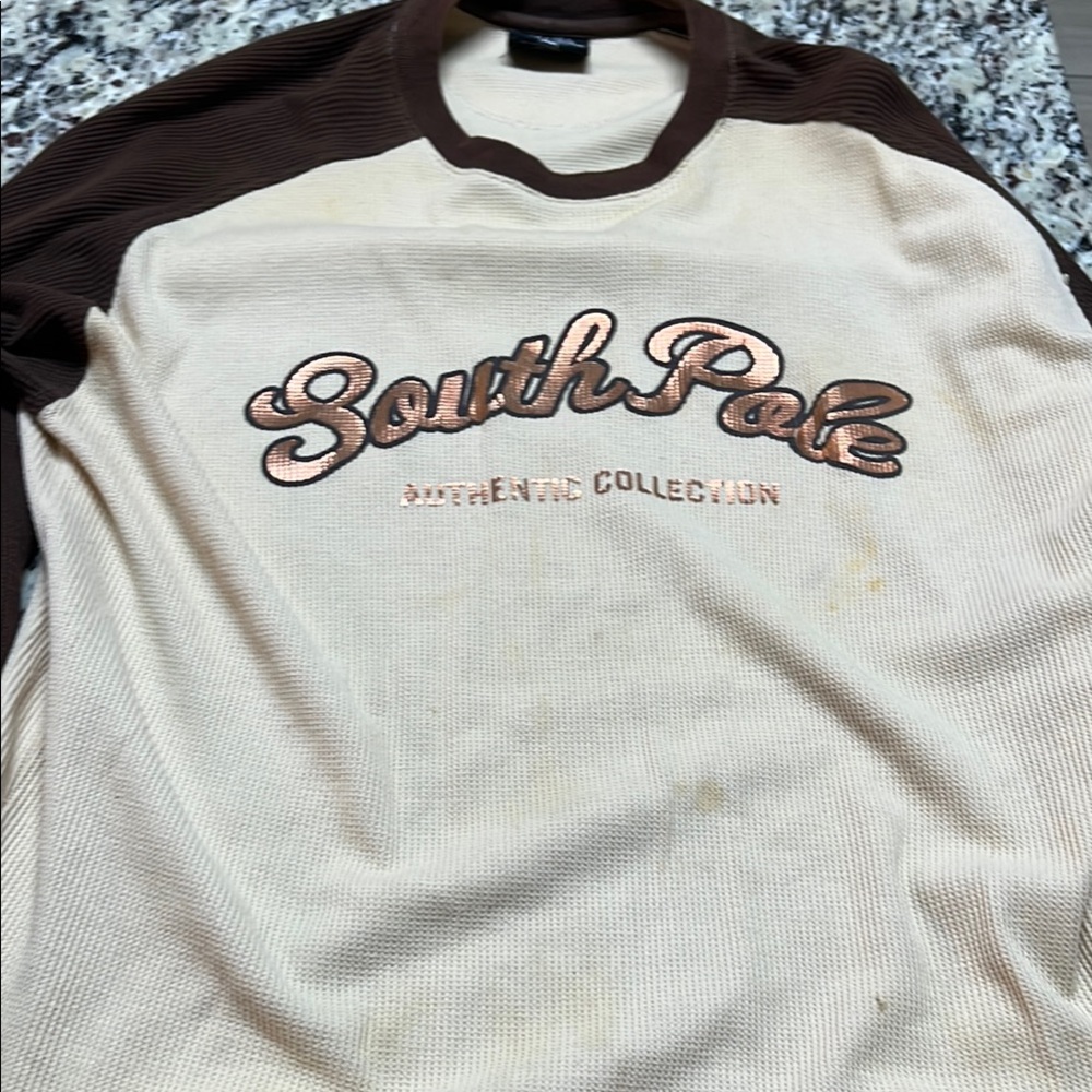 Y2K South Pole Brown and Cream Crewneck Sweater XL